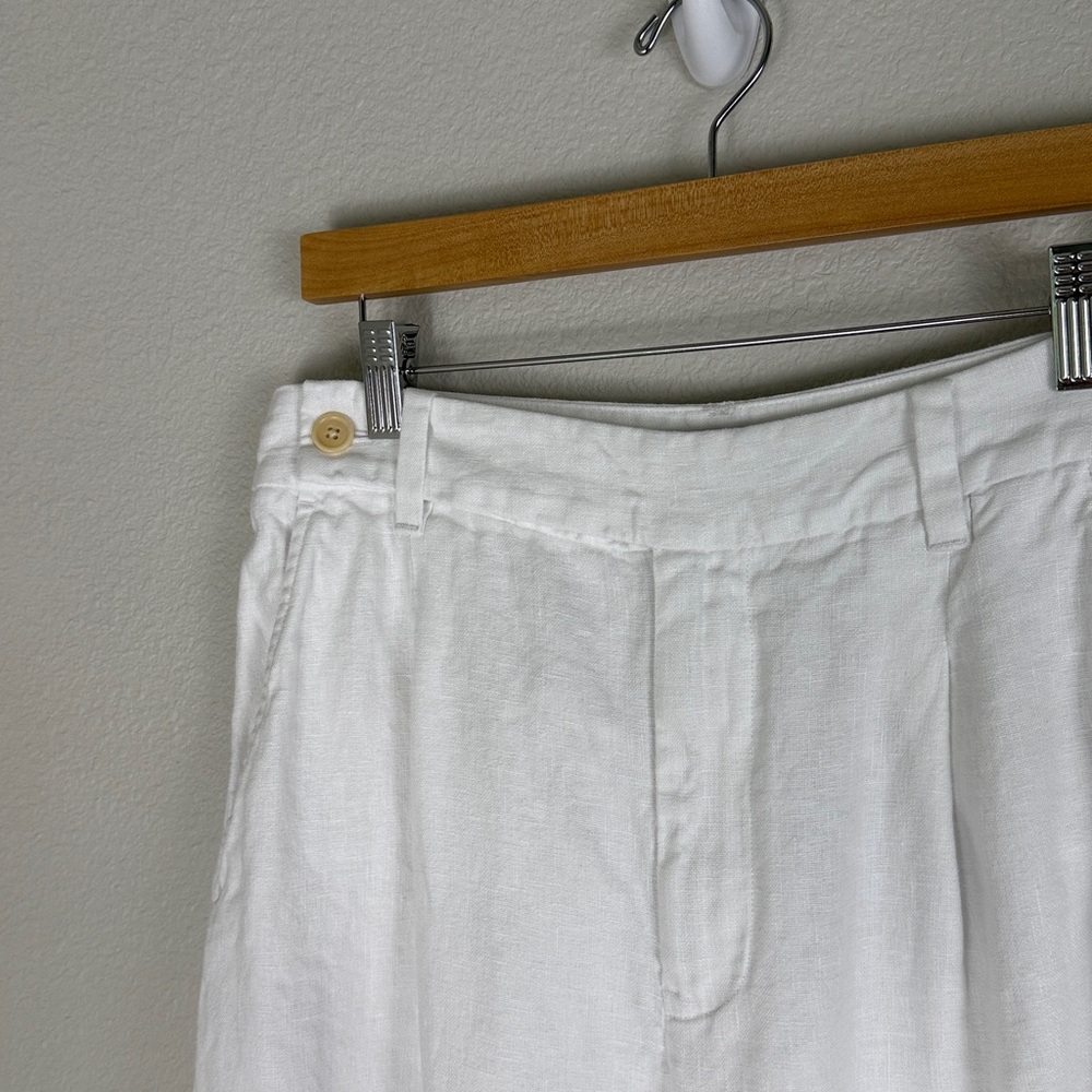 Madewell Women's The Harlow Wide-Leg Pant in 100% Linen Eyelet White 8 - Picture 7 of 14